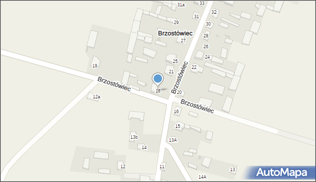 Brzostówiec, Brzostówiec, 18, mapa Brzostówiec