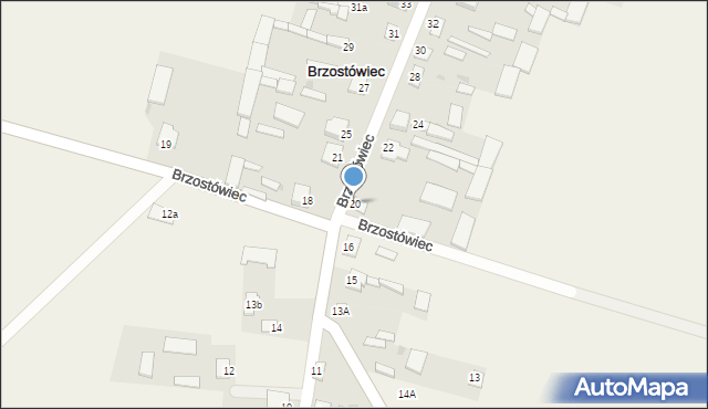 Brzostówiec, Brzostówiec, 20, mapa Brzostówiec