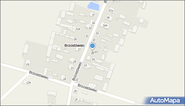 Brzostówiec, Brzostówiec, 26, mapa Brzostówiec
