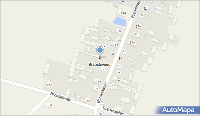 Brzostówiec, Brzostówiec, 29, mapa Brzostówiec