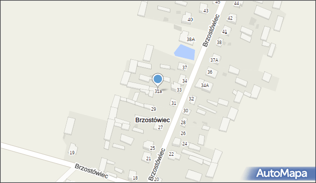Brzostówiec, Brzostówiec, 31a, mapa Brzostówiec