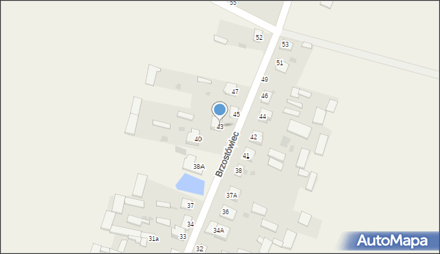 Brzostówiec, Brzostówiec, 43, mapa Brzostówiec