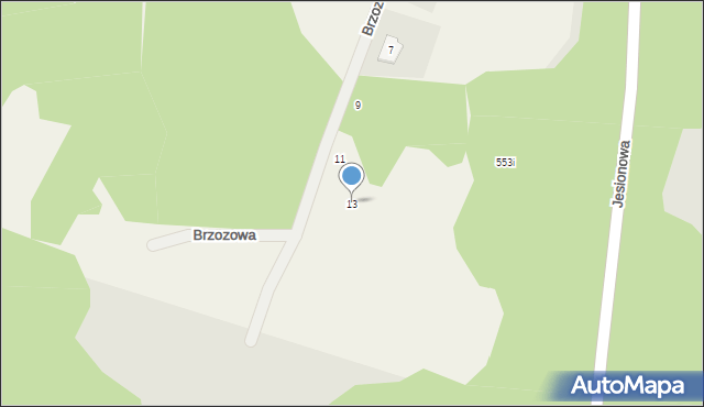 Brzostowo, Brzozowa, 13, mapa Brzostowo