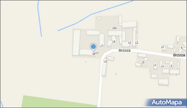 Brzoza, Brzoza, 18, mapa Brzoza