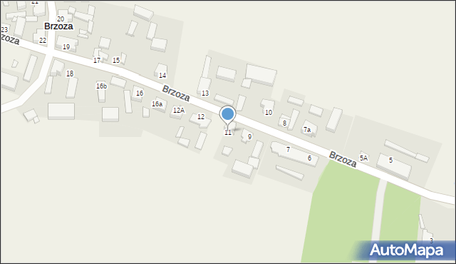 Brzoza, Brzoza, 11, mapa Brzoza