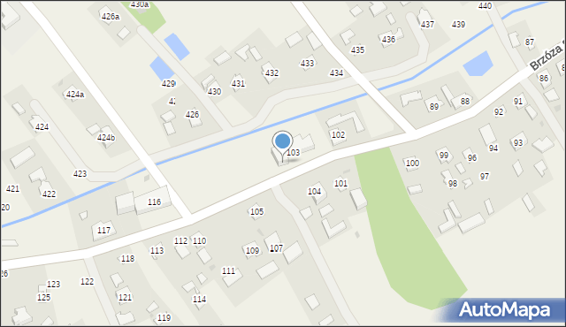 Brzóza Stadnicka, Brzóza Stadnicka, 103a, mapa Brzóza Stadnicka