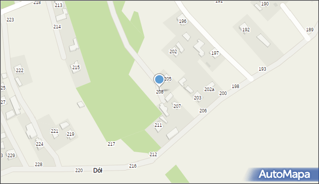 Brzóza Stadnicka, Brzóza Stadnicka, 208, mapa Brzóza Stadnicka