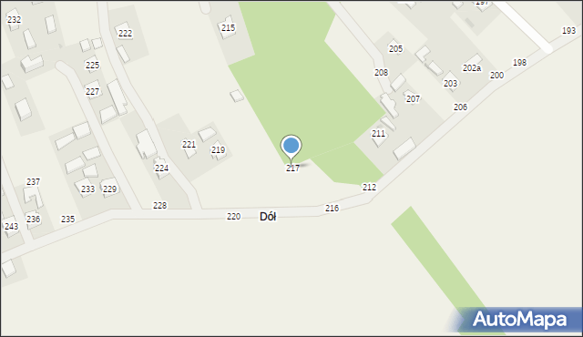 Brzóza Stadnicka, Brzóza Stadnicka, 217, mapa Brzóza Stadnicka