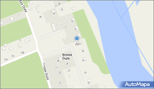 Brzóze Duże, Brzóze Duże, 25a, mapa Brzóze Duże