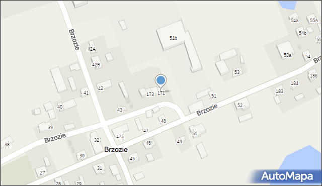 Brzozie, Brzozie, 171, mapa Brzozie