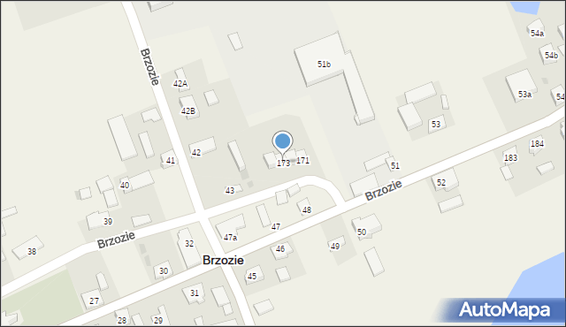 Brzozie, Brzozie, 173, mapa Brzozie