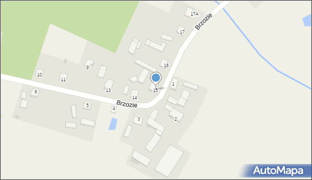 Brzozie, Brzozie, 15, mapa Brzozie