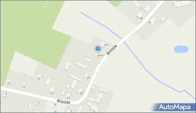 Brzozie, Brzozie, 17, mapa Brzozie