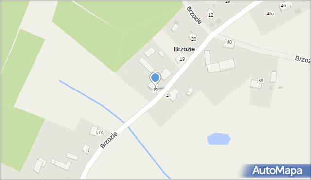 Brzozie, Brzozie, 18, mapa Brzozie