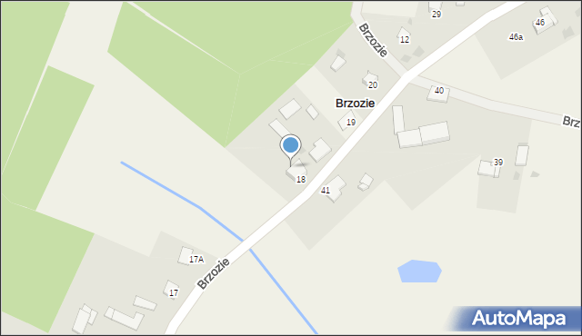 Brzozie, Brzozie, 18a, mapa Brzozie