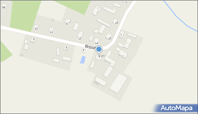 Brzozie, Brzozie, 3, mapa Brzozie