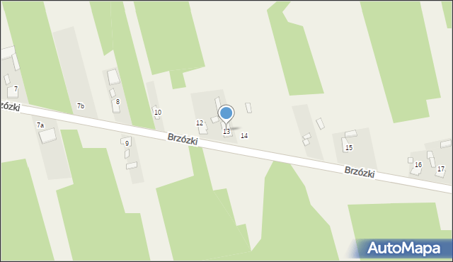 Brzózki, Brzózki, 13, mapa Brzózki