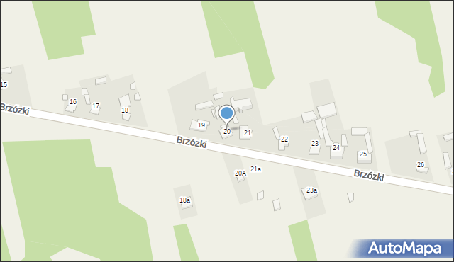 Brzózki, Brzózki, 20, mapa Brzózki