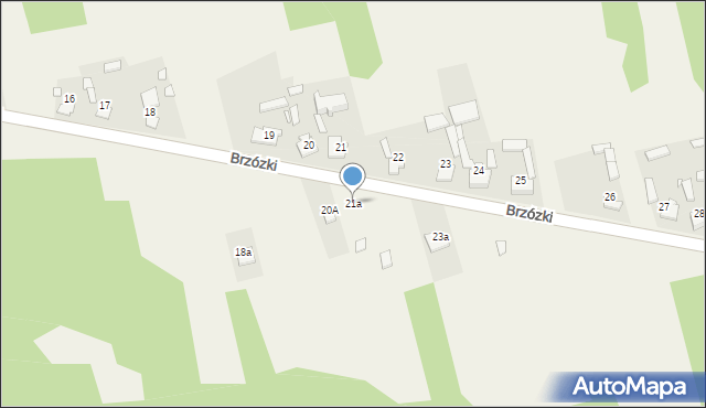 Brzózki, Brzózki, 21a, mapa Brzózki