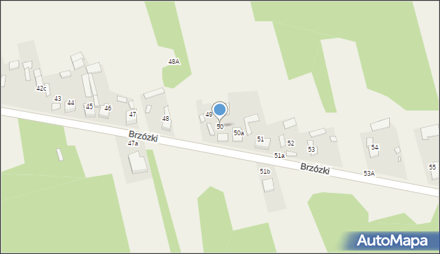 Brzózki, Brzózki, 50, mapa Brzózki