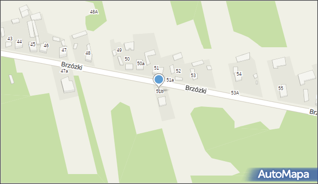 Brzózki, Brzózki, 51b, mapa Brzózki