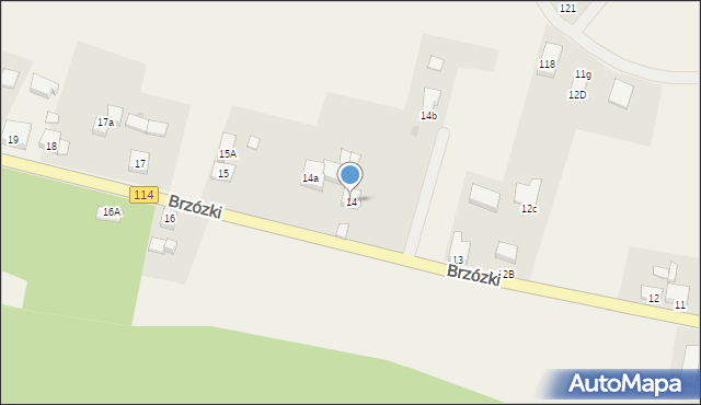 Brzózki, Brzózki, 14, mapa Brzózki