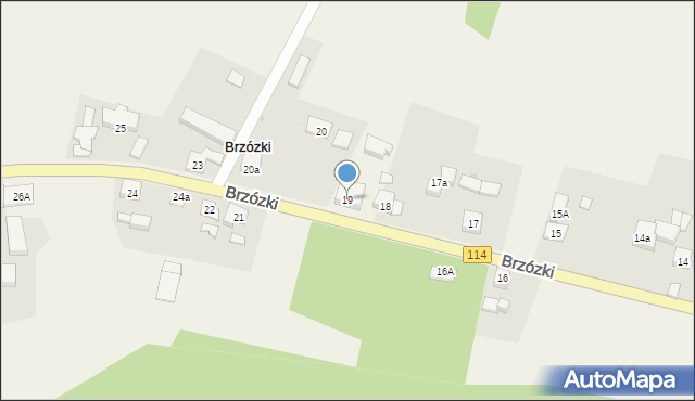 Brzózki, Brzózki, 19, mapa Brzózki