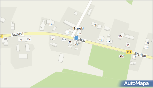 Brzózki, Brzózki, 21, mapa Brzózki