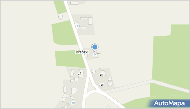 Brzózki, Brzózki, 14, mapa Brzózki