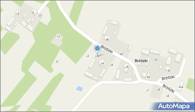 Brzózki, Brzózki, 13a, mapa Brzózki