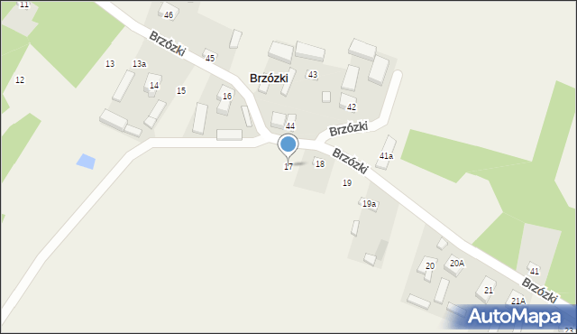 Brzózki, Brzózki, 17, mapa Brzózki