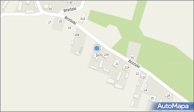 Brzózki, Brzózki, 20, mapa Brzózki
