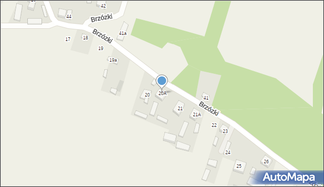 Brzózki, Brzózki, 20A, mapa Brzózki