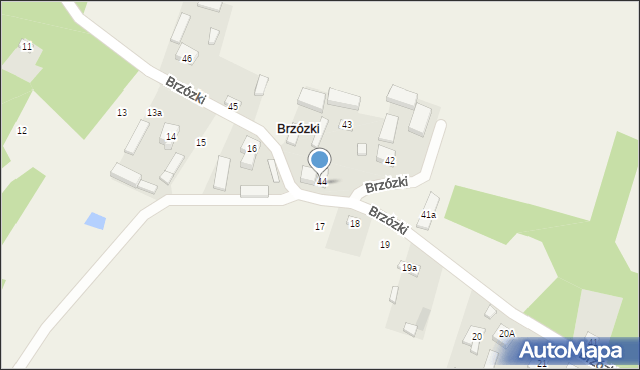 Brzózki, Brzózki, 44a, mapa Brzózki