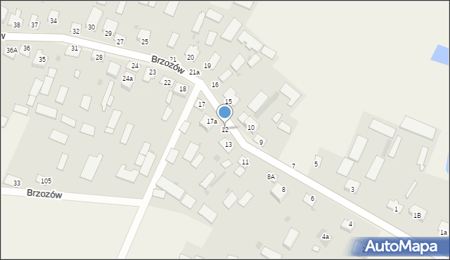Brzozów, Brzozów, 12, mapa Brzozów