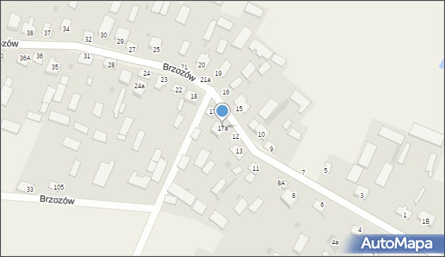 Brzozów, Brzozów, 17a, mapa Brzozów