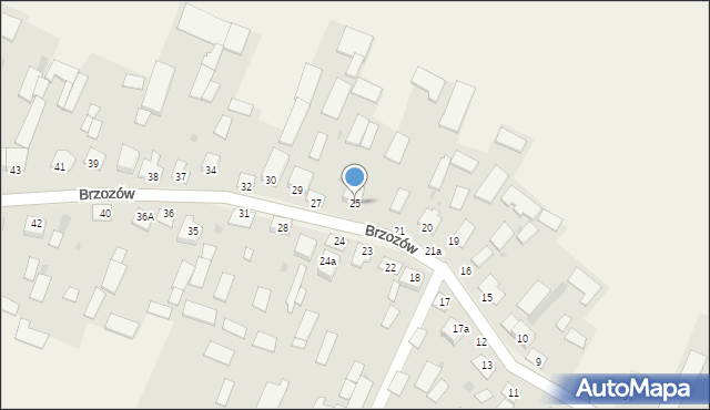 Brzozów, Brzozów, 25, mapa Brzozów