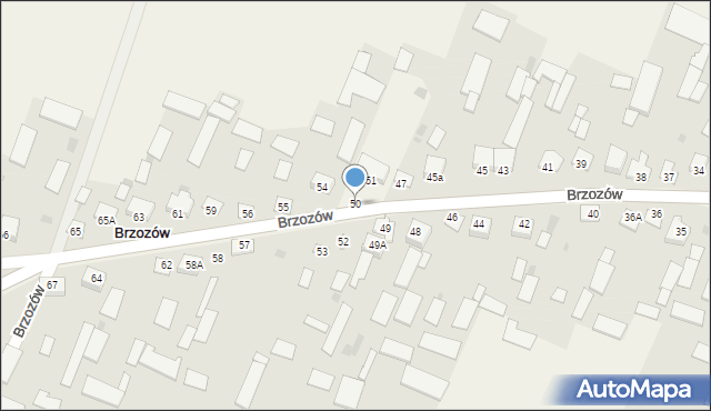 Brzozów, Brzozów, 50, mapa Brzozów