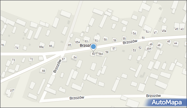 Brzozów, Brzozów, 62, mapa Brzozów