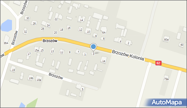 Brzozów, Brzozów, 1, mapa Brzozów
