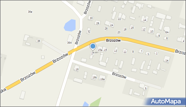 Brzozów, Brzozów, 17, mapa Brzozów