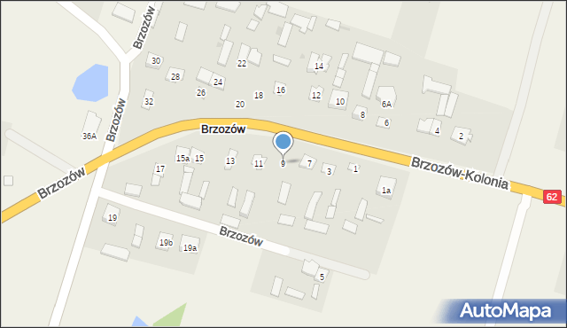 Brzozów, Brzozów, 9, mapa Brzozów