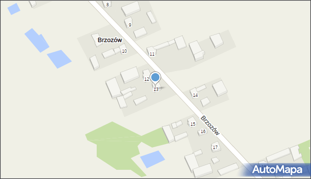 Brzozów, Brzozów, 13, mapa Brzozów