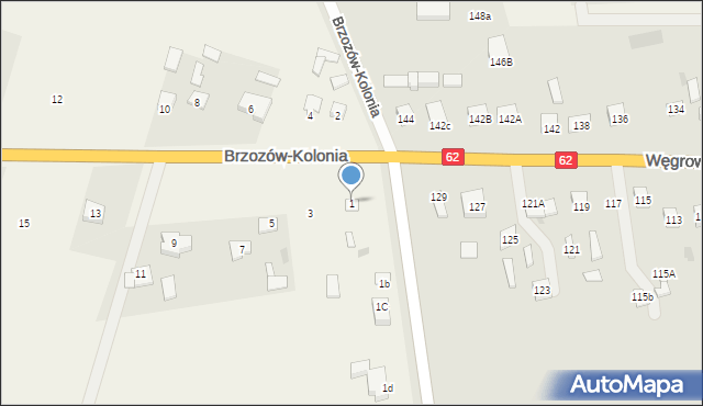 Brzozów-Kolonia, Brzozów-Kolonia, 1, mapa Brzozów-Kolonia