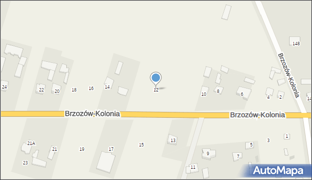 Brzozów-Kolonia, Brzozów-Kolonia, 12, mapa Brzozów-Kolonia