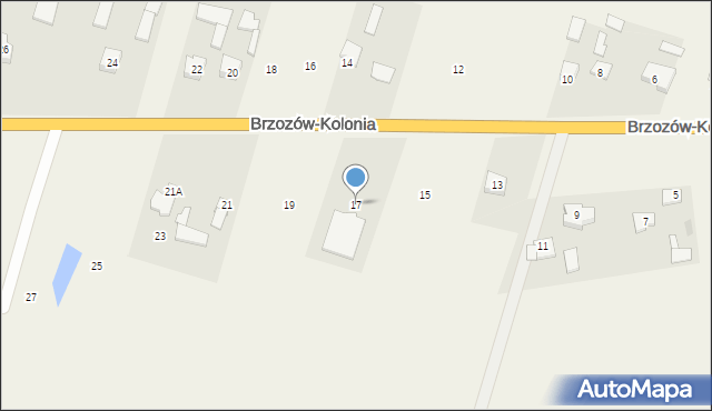Brzozów-Kolonia, Brzozów-Kolonia, 17, mapa Brzozów-Kolonia