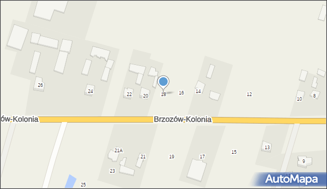 Brzozów-Kolonia, Brzozów-Kolonia, 18, mapa Brzozów-Kolonia