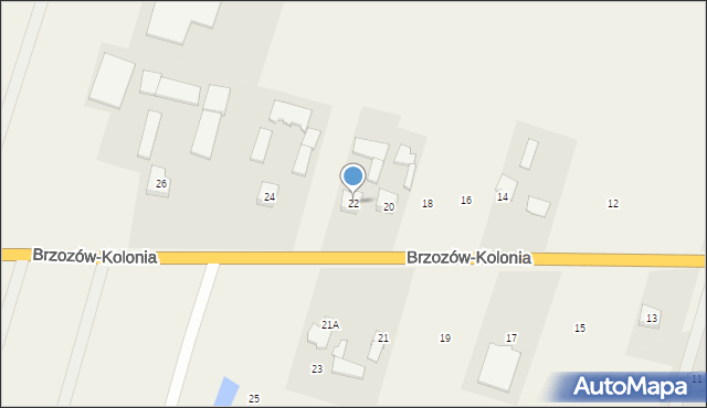 Brzozów-Kolonia, Brzozów-Kolonia, 22, mapa Brzozów-Kolonia