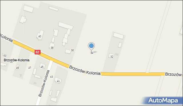Brzozów-Kolonia, Brzozów-Kolonia, 34, mapa Brzozów-Kolonia