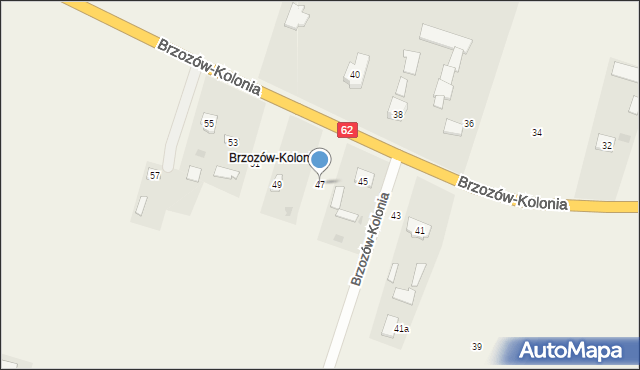 Brzozów-Kolonia, Brzozów-Kolonia, 47, mapa Brzozów-Kolonia